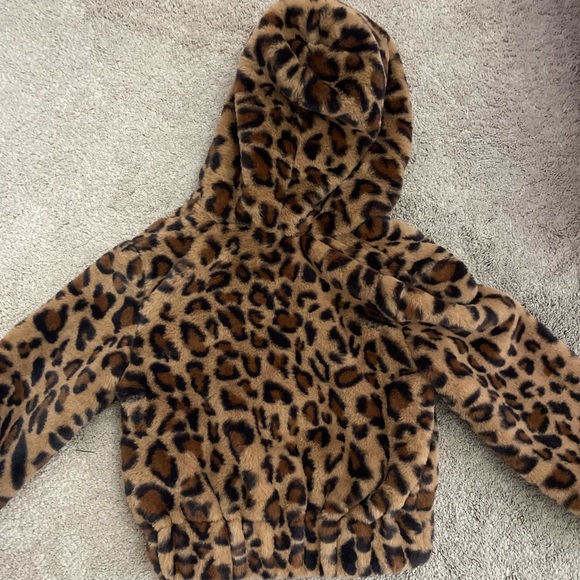 Hanna banana fuzzy leopard bomber jacket - Picture 2 of 5